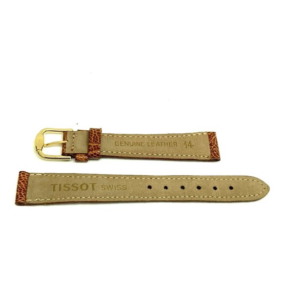 Tissot Women's Watch Swiss Replacement Band Brown Leather 14mm Lug Strap Buckle - Picture 9 of 9